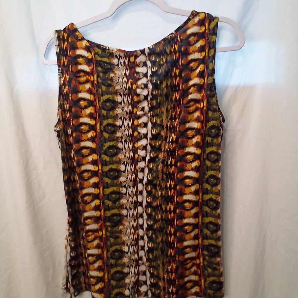 Worthington Blouse PL Petite L Sleeveless Scoop Neck Pattern Colorful - Picture 11 of 15